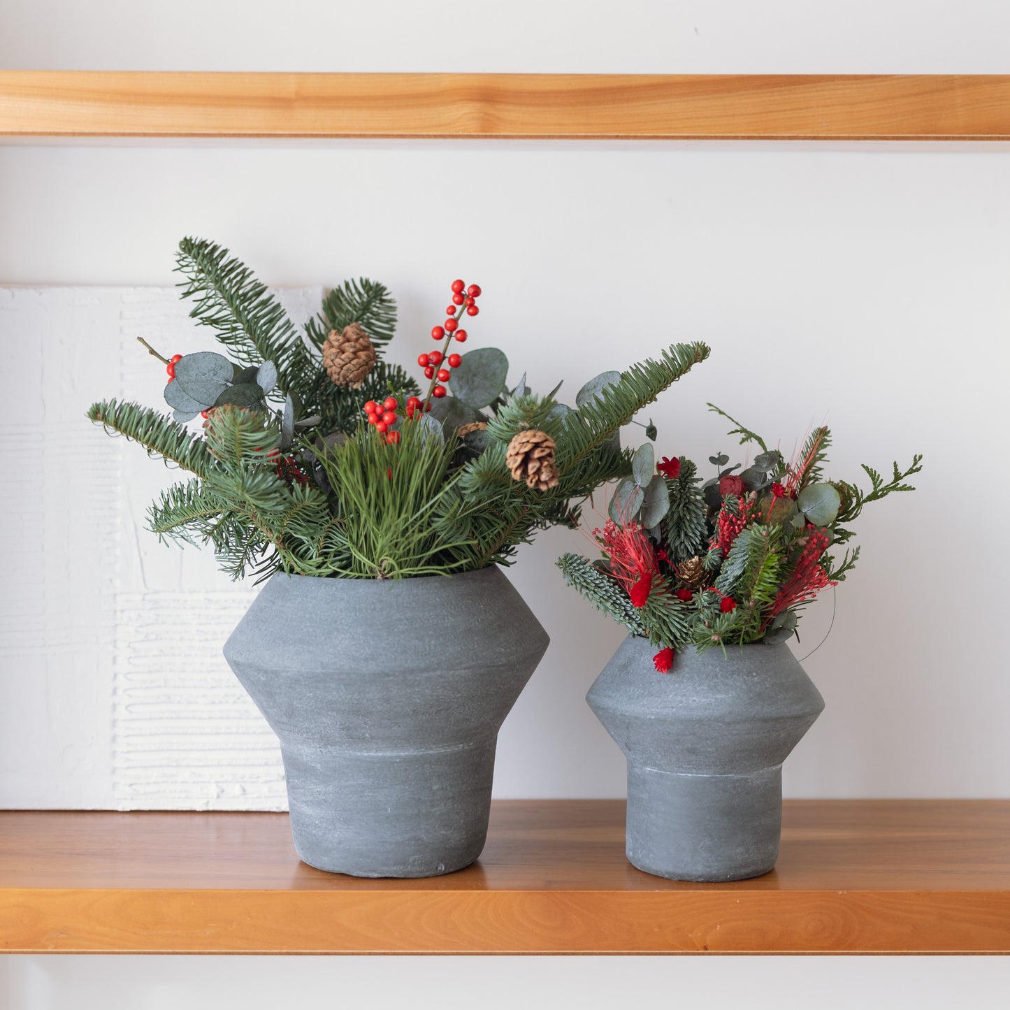 Jarras de Natal com Ramo de Natal